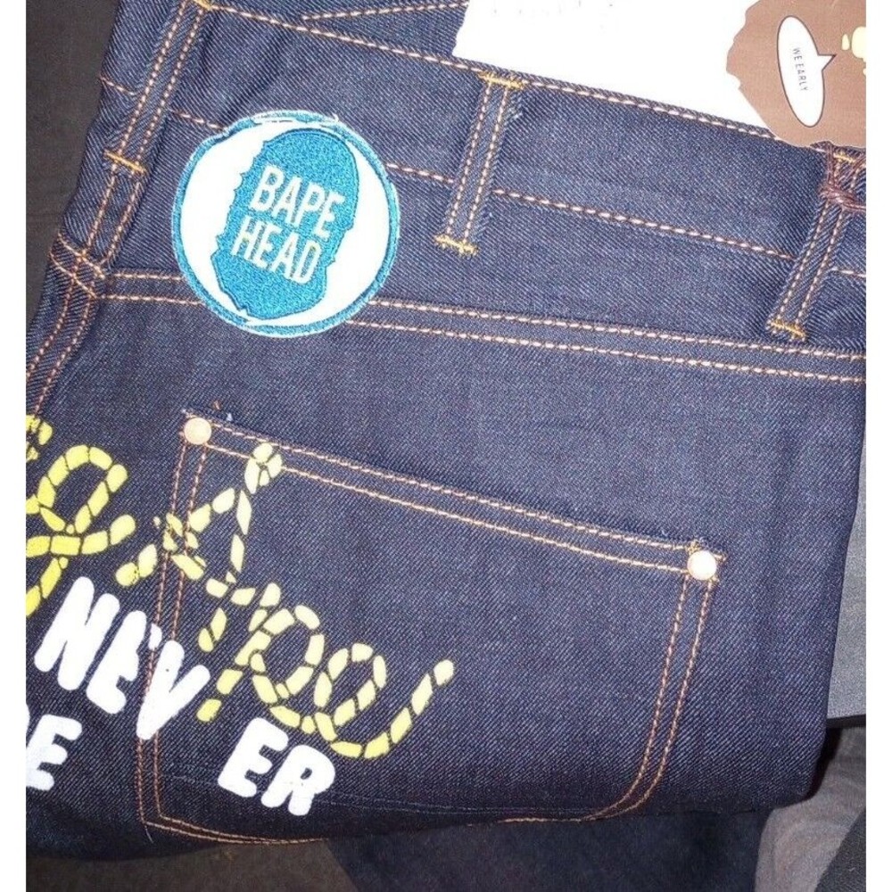 A Bathing Ape Jeans New unworn champion🔥Yellow Price Drop 👀 Bape Indigo Denim